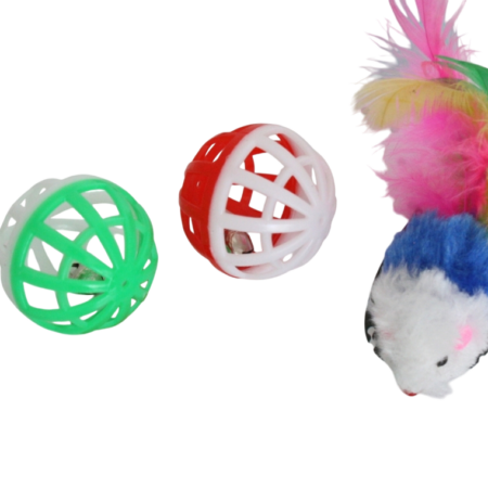 Pelotas y Ratón con Plumas